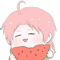 卡通情侣吃瓜头像