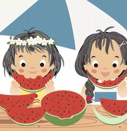 卡通情侣吃瓜头像